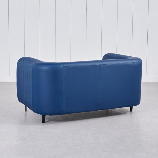 Sapphire Half Leather 3+2 Seater Sofa Set with Cushions - Blue