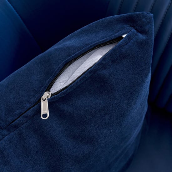 Sapphire Half Leather 3+2 Seater Sofa Set with Cushions - Blue