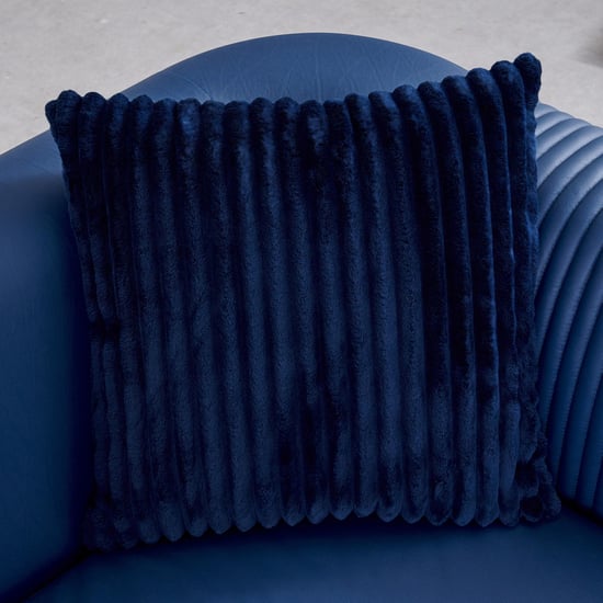 Sapphire Half Leather 3+2 Seater Sofa Set with Cushions - Blue