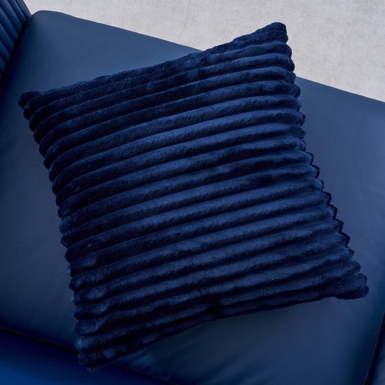 Sapphire Half Leather 3+2 Seater Sofa Set with Cushions - Blue