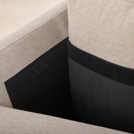 Berry Fabric 3-Seater Sofa - Beige