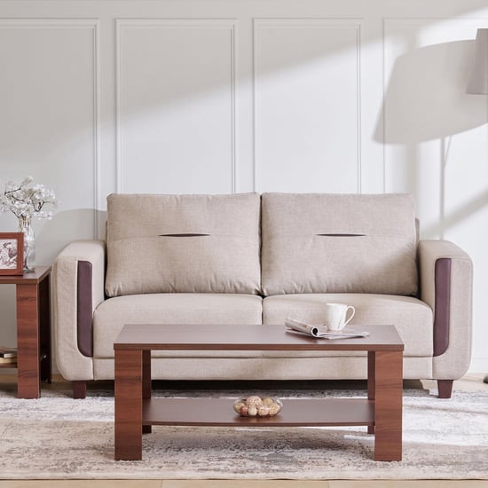 Berry Fabric 3-Seater Sofa - Beige