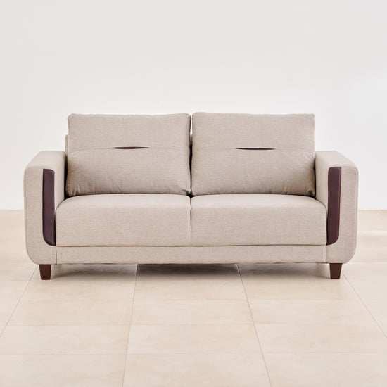 Berry Fabric 3-Seater Sofa - Beige