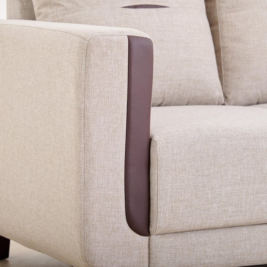 Berry Fabric 3-Seater Sofa - Beige