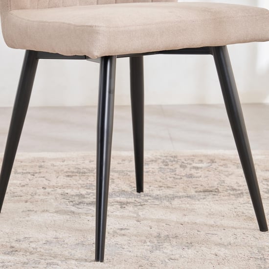 Voxen Set of 2 Fabric Dining Chairs - Beige