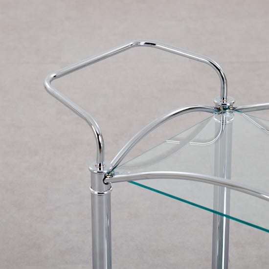 Ventura Glass Top Serving Trolley - Silver