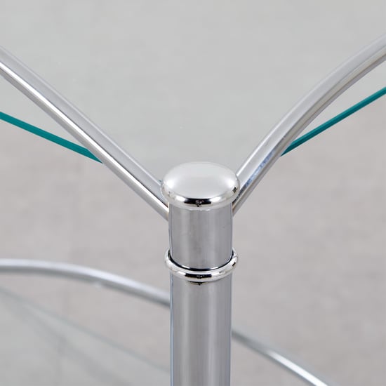 Ventura Glass Top Serving Trolley - Silver