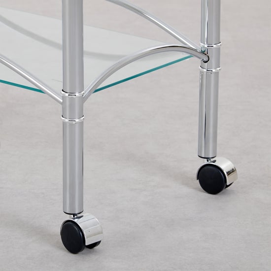 Ventura Glass Top Serving Trolley - Silver