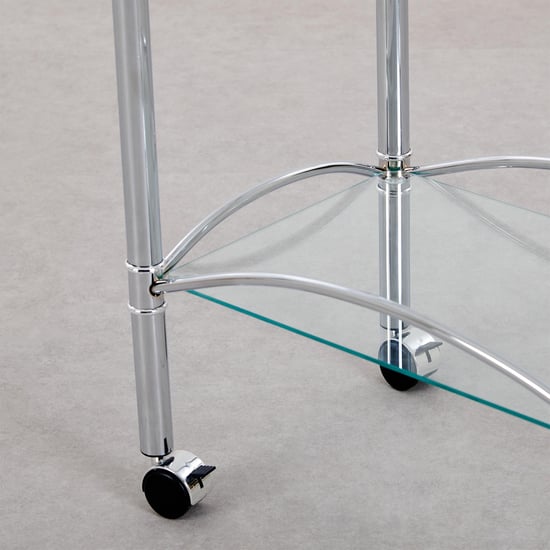Ventura Glass Top Serving Trolley - Silver