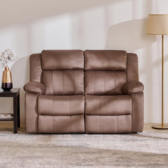 Denver Fabric 2-Seater Electric Recliner Set - Brown