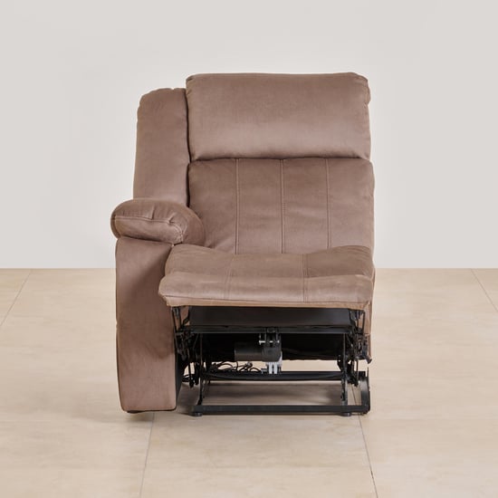 Denver Fabric 2-Seater Electric Recliner Set Brown Brown