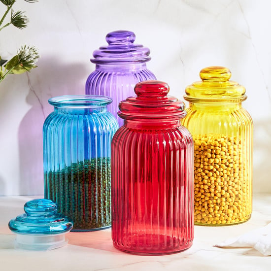 Corsica Medika Set of 4 Glass Storage Jars with Lid - 1.2L