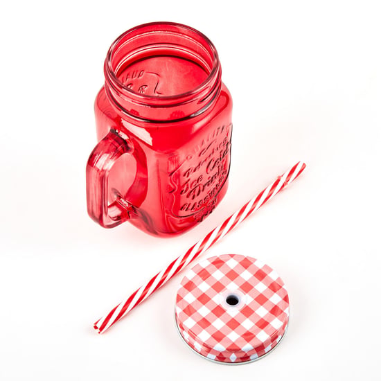 Corsica Medika Set of 2 Glass Mason Jar with Straw - 450ml