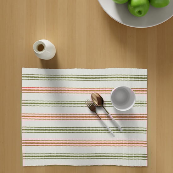 STELLAR HOME Kitchen Set of 4 Cotton Striped Placemats