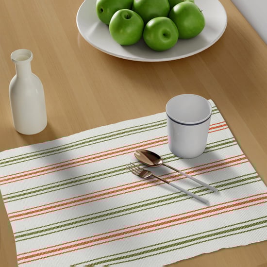 STELLAR HOME Kitchen Set of 4 Cotton Striped Placemats