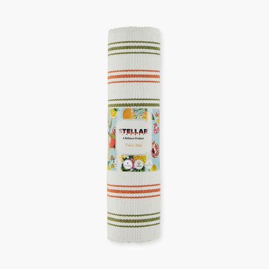 STELLAR HOME Kitchen Set of 4 Cotton Striped Placemats