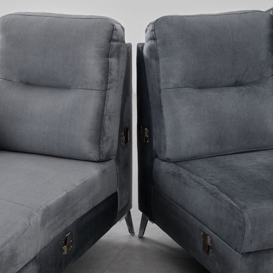 Helios Vive Fabric 3-Seater Left Corner Sofa with Chaise - Grey