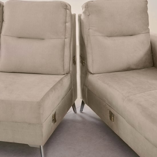 HELIOS Vive Fabric 3-Seater Right Corner Sofa with Lounge - Beige