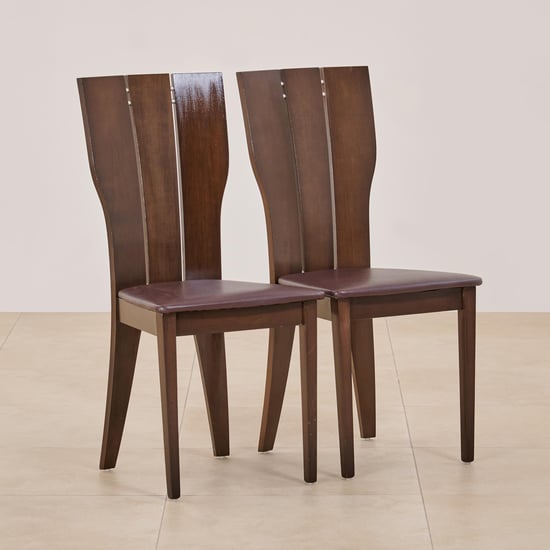 (Refurbished) Spectra Set of 2 Solid Wood Dining Chairs - Brown