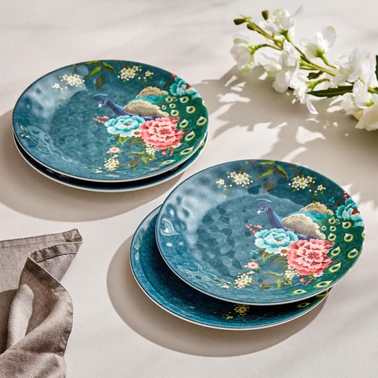 Corsica Set of 4 Melamine Floral Print Side Plates - 19cm