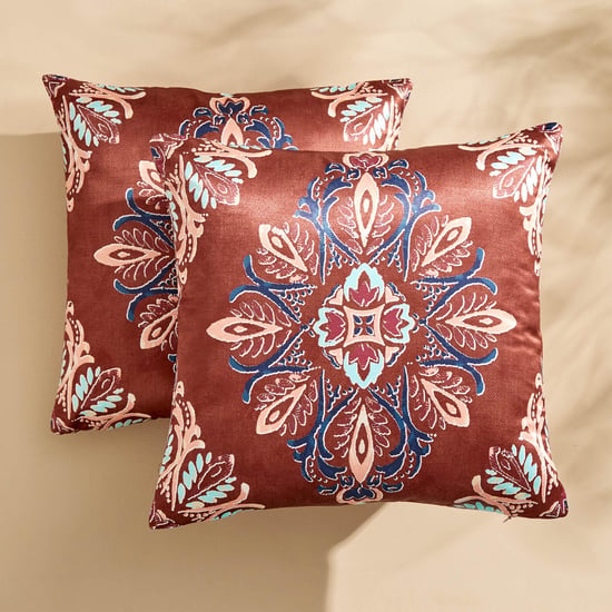 Amaya Thistle Set of 2 Printed Cushion Cover - 40x40cm