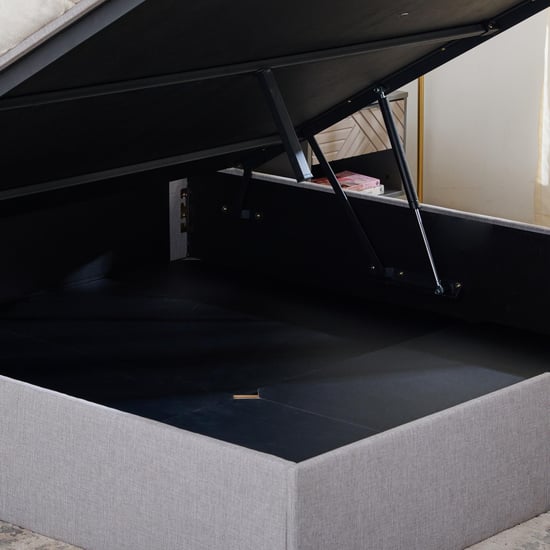 Connect Square Queen Bed with Hydraulic Storage - Grey