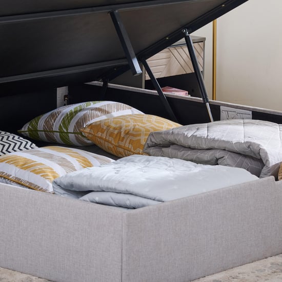 Connect Square Queen Bed with Hydraulic Storage - Grey