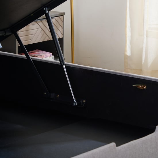 Connect Square Queen Bed with Hydraulic Storage - Grey