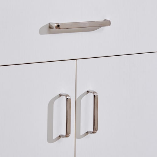 Quadro 8 Pairs Shoe Cabinet with Drawer - White