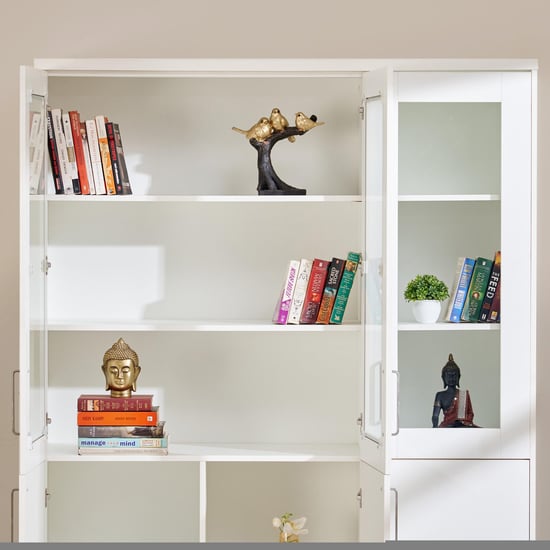 Quadro 3-Door Book Cabinet - White