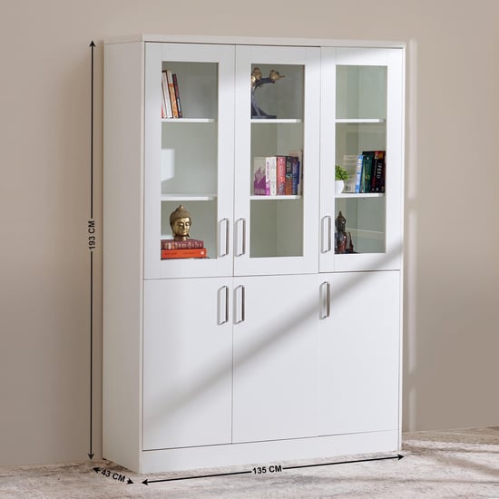 Quadro 3-Door Book Cabinet - White