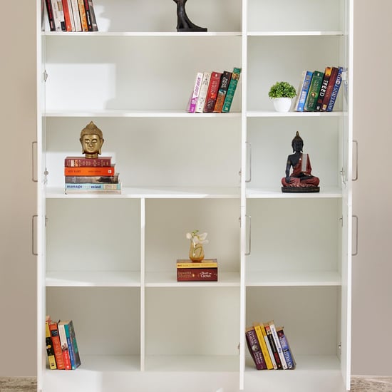 Quadro 3-Door Book Cabinet - White