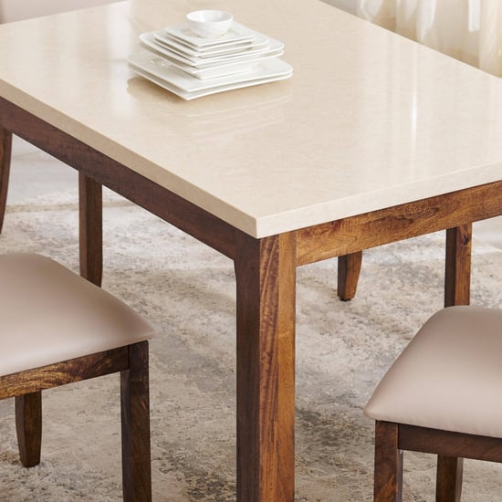 Giza Composite Marble Top 4-Seater Dining Table - Beige | Beige