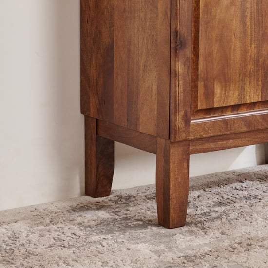 Giza Composite Marble Top Bar Cabinet - Beige and Brown