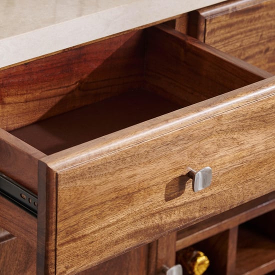 Giza Composite Marble Top Sideboard - Beige and Brown
