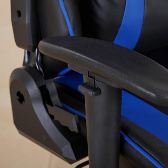 (Refurbished) Buddy Faux Leather High Back Gaming Chair - Black and Blue