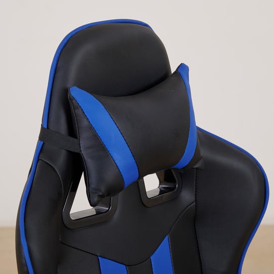 (Refurbished) Buddy Faux Leather High Back Gaming Chair - Black and Blue