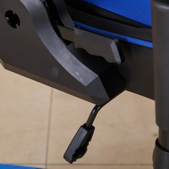 (Refurbished) Buddy Faux Leather High Back Gaming Chair - Black and Blue