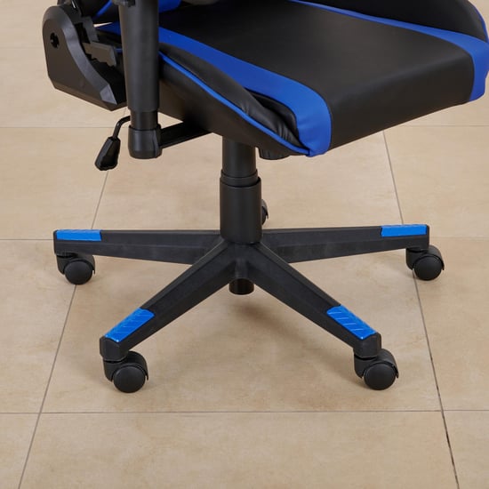 (Refurbished) Buddy Faux Leather High Back Gaming Chair - Black and Blue