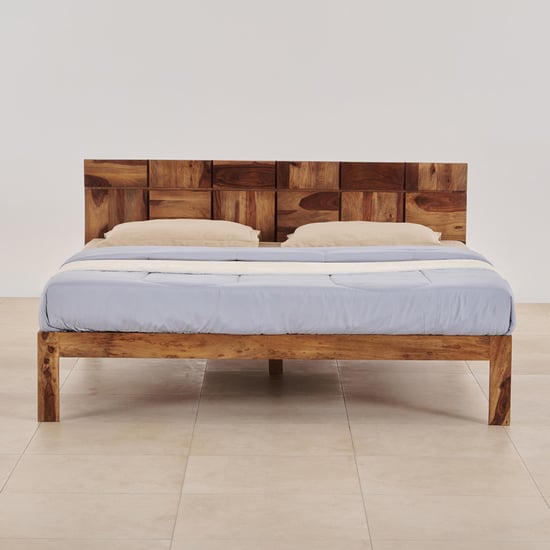 Helios Rubix Sheesham Wood King Bed - Brown