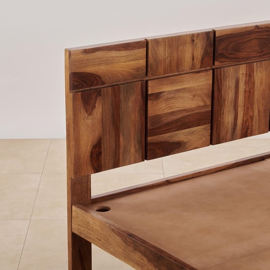 Helios Rubix Sheesham Wood King Bed - Brown