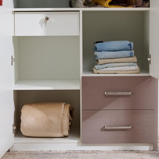 Quadro 2-Door Wardrobe with Mirror - White