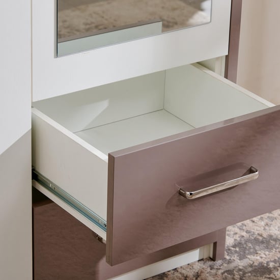 Quadro 2-Door Wardrobe with Mirror - White
