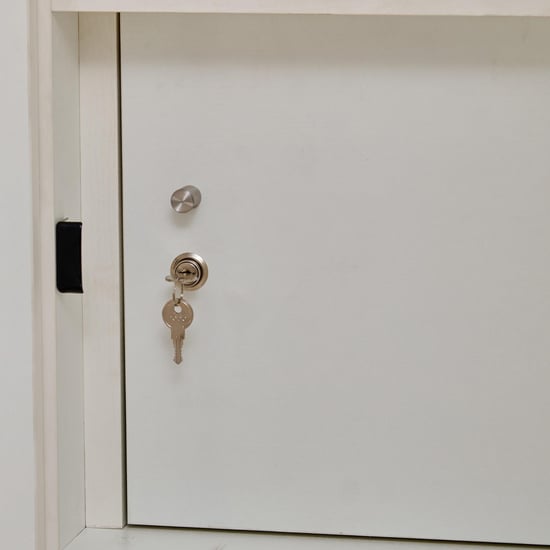 Quadro 4-Door Wardrobe with Mirror - White