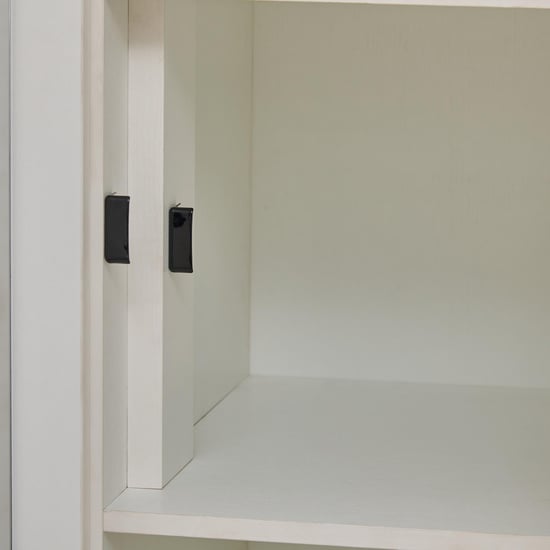 Quadro 4-Door Wardrobe with Mirror - White