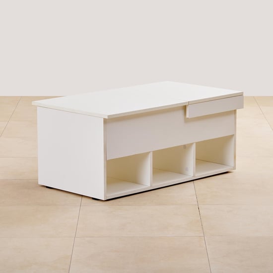 (Refurbished) Helios Reynan Lift-Up Coffee Table - White