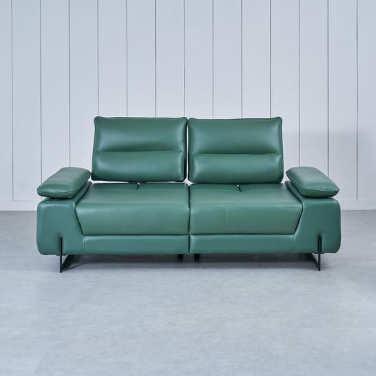 Fern Living Half Leather 3-Seater Sofa - Green