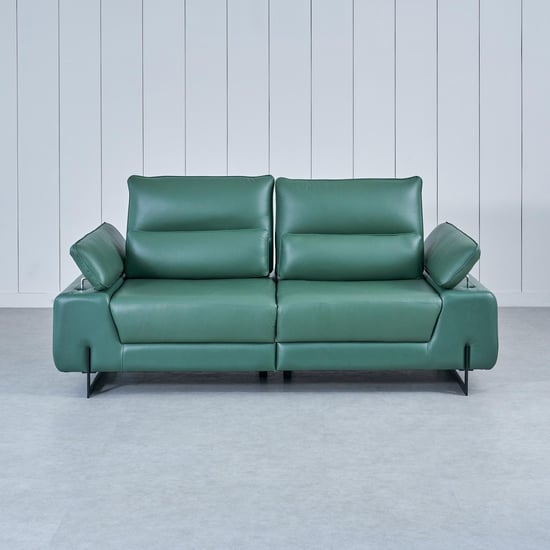 Fern Living Half Leather 3-Seater Sofa - Green