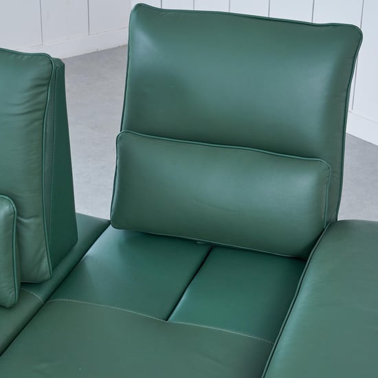 Fern Living Half Leather 3-Seater Sofa - Green