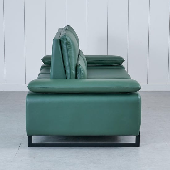 Fern Living Half Leather 3-Seater Sofa - Green